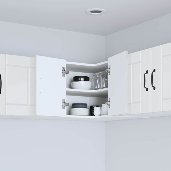 vidaXL K&oslash;kkenskab H&oslash;j gloss hvid 57 x 57 x 40 cm Konstrueret tr&aelig;