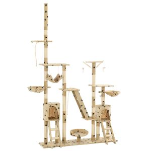vidaXL kradsetr&aelig; til katte med sisal-kradsestolper 230-250 cm poteprint beige