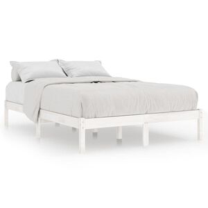 vidaXL sengeramme 140x190 cm massivt fyrretr&aelig; hvid