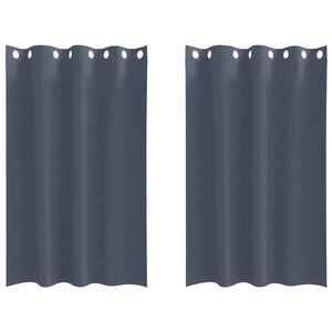 vidaXL M&oslash;rkl&aelig;gningsgardiner med ringe 2 pcs Antracit 175 x 140 cm