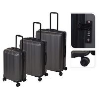 ProWorld kuffertsæt 3 dele med TSA-lås sort