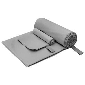 vidaXL Sports h&aring;ndkl&aelig;de s&aelig;t 2 stk. M&oslash;rkegr&aring; 50 x 30 cm, 200 x 100 cm