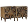 vidaXL Natskab 2 pcs Brun 40 x 33,5 x 46 cm Massivt mangotr&aelig;