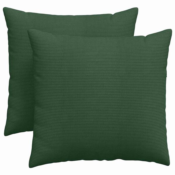 vidaXL Sofapuder 2 pcs M&oslash;rkegr&oslash;n 45 x 45 cm Velourstof