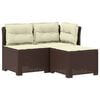 vidaXL 3-personers havensofa med puder i rattanlook 3-personers PP