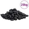 vidaXL polerede sm&aring;sten 25 kg 2-5 cm sort