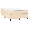 vidaXL Boxspring sengeramme Creme 120x200 cm Stof
