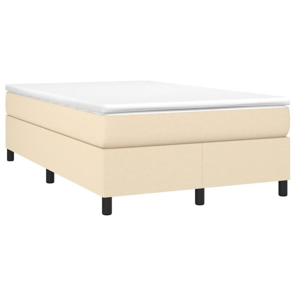 vidaXL Boxspring sengeramme Creme 120x200 cm Stof