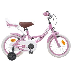 vidaXL B&oslash;rnecykel 16 tommer til 4-6 &aring;r gamle Lys pink
