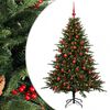 vidaXL Kunstigt juletr&aelig; med julekugle 120 cm 150 LED'er Varm hvid