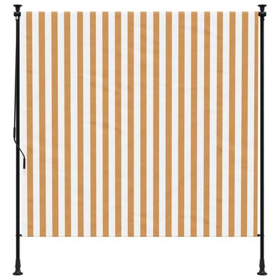vidaXL udendørs rullegardin 150x270 cm stof og stål orange og hvid