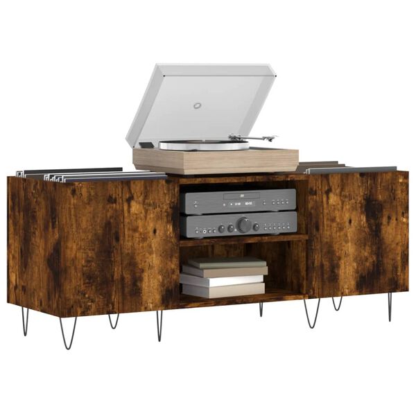 vidaXL vinylskab 121x38x48 cm konstrueret tr&aelig; r&oslash;get egetr&aelig;sfarve