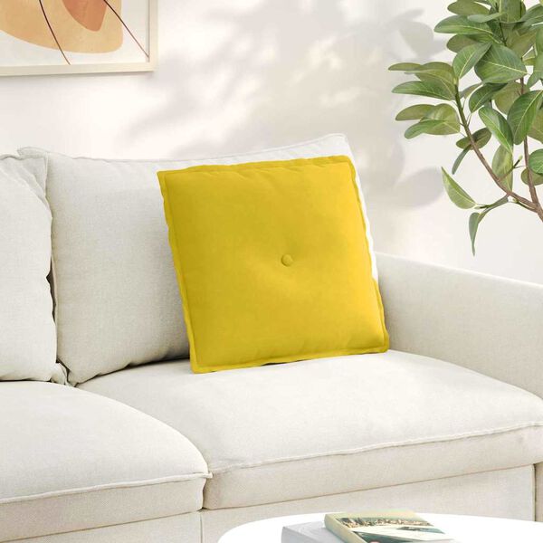 vidaXL Rygpude Gul 50 x 45 cm Velourstof