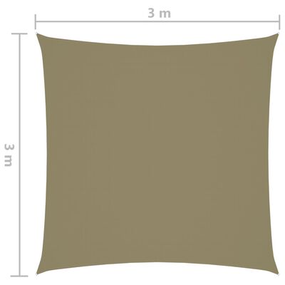 vidaXL solsejl 3x3 m firkantet oxfordstof beige
