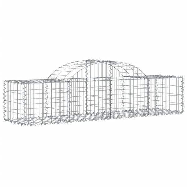 vidaXL buede gabionkurve 7 stk. 200x50x40/60 cm galvaniseret jern