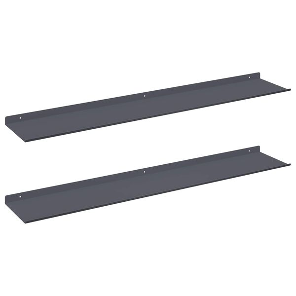 vidaXL Sv&aelig;vende hylde 2 pcs Antracit 100 x 18 x 2,5 cm St&aring;l