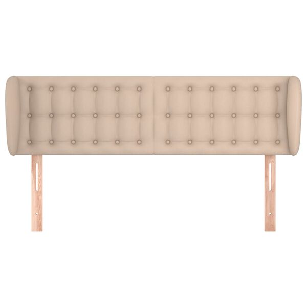 vidaXL sengegavl med kanter 147x23x78/88 cm kunstlæder cappuccino