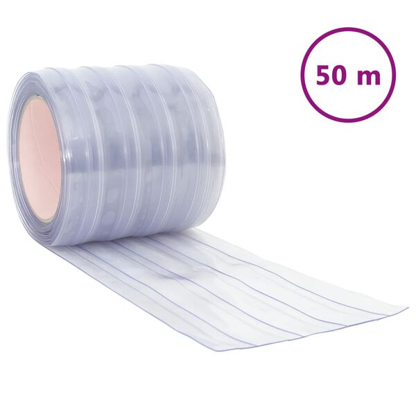vidaXL b&aelig;ndelgardin 200 mm x 1,6 mm 50 m PVC transparent