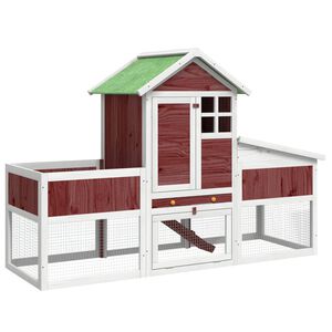 vidaXL kaninbur 170x63x113 cm massivt fyrretr&aelig; mokkafarvet