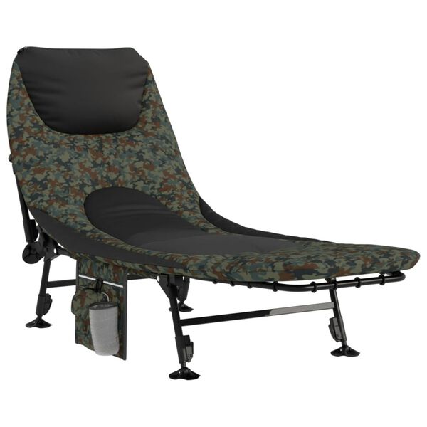 vidaXL fiskestol med justerbare fødder foldbar camouflage