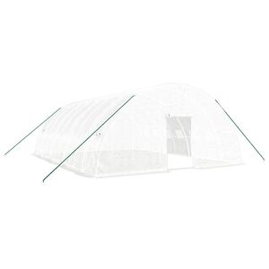 vidaXL drivhus med st&aring;lstel 48 m&sup2; 8x6x2,85 m hvid