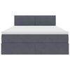 vidaXL Seng med opbevaring og LED M&oslash;rkegr&aring; 140 x 190 cm Fl&oslash;jl