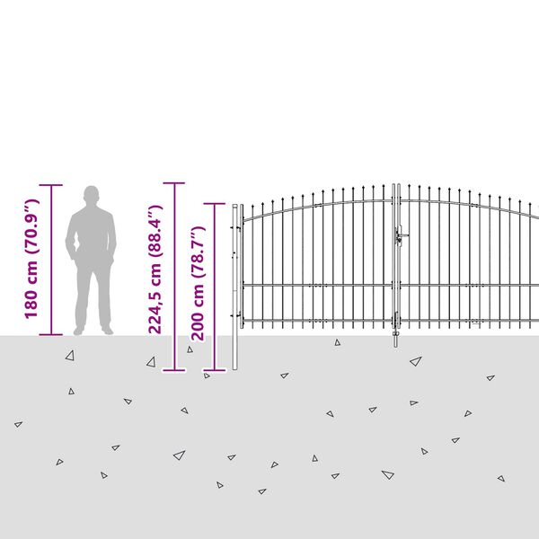 vidaXL havel&aring;ge Woerden st&aring;l 1,5x4 m sort