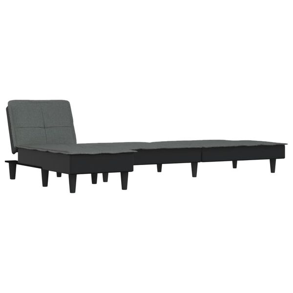 vidaXL L-formet sovesofa 255x140x70 cm stof m&oslash;rkegr&aring;