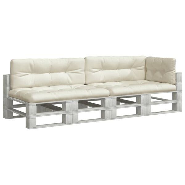 vidaXL pallehynder 5 stk. stof cremefarvet