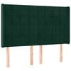 vidaXL sengegavl med kanter 147x16x118/128 cm fl&oslash;jl m&oslash;rkegr&oslash;n