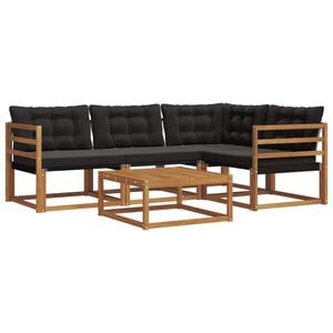 vidaXL Udend&oslash;rs sofagruppe med pude 5 pcs Naturlig og sort
