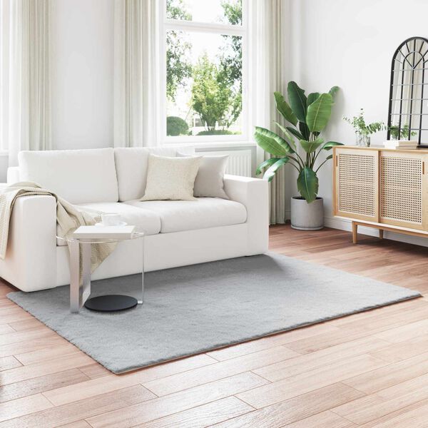 vidaXL Faux Kanin Pels Tæppe Olite Grå 160 x 230 cm Polyester