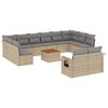 vidaXL spisebordss&aelig;t til haven 13 dele med hynder polyrattan beige