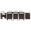 vidaXL Have Spisebordss&aelig;t 9 pcs Brun polyrattan