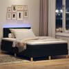 vidaXL LED Box Spring Bed med madras med LED Sort 120 x 200 cm Stof