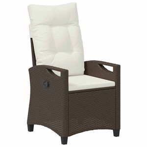 vidaXL L&aelig;nestol til haven Brun og Creme 56 x 60 x 112 cm polyrattan