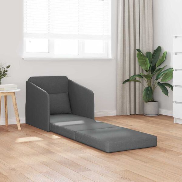 vidaXL Sovesofa 60cm M&oslash;rkegr&aring; Stof