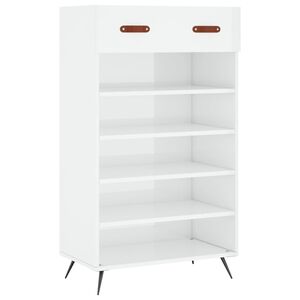 vidaXL skoreol 60x35x105 cm konstrueret tr&aelig; hvid h&oslash;jglans