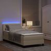 vidaXL Box spring seng med madras med LED Creme 80 x 200 cm Stof
