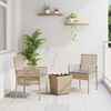 vidaXL Have Bistro Sæt 3 pcs Beige Poly rattan