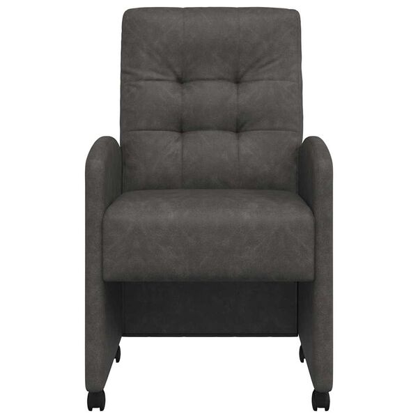 vidaXL Spisebordsstole med hjul 2 pcs Sort 57 x 67 x 98 cm Kunstl&aelig;der