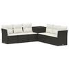 vidaXL Sofa S&aelig;t 7 stk. Sort og Cremehvid Poly Rattan og St&aring;l