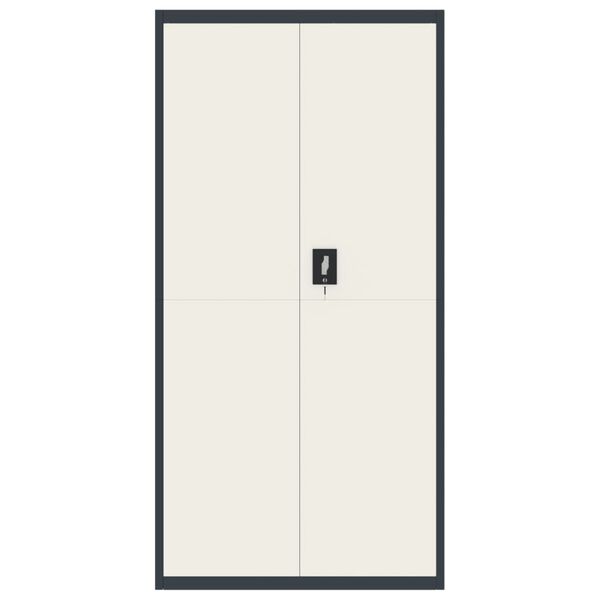 vidaXL arkivskab 90x40x180 cm st&aring;l antracitgr&aring; og hvid