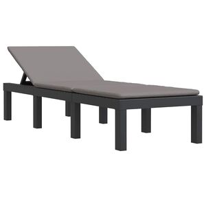 vidaXL liggestol med hynder PP antracitgr&aring;