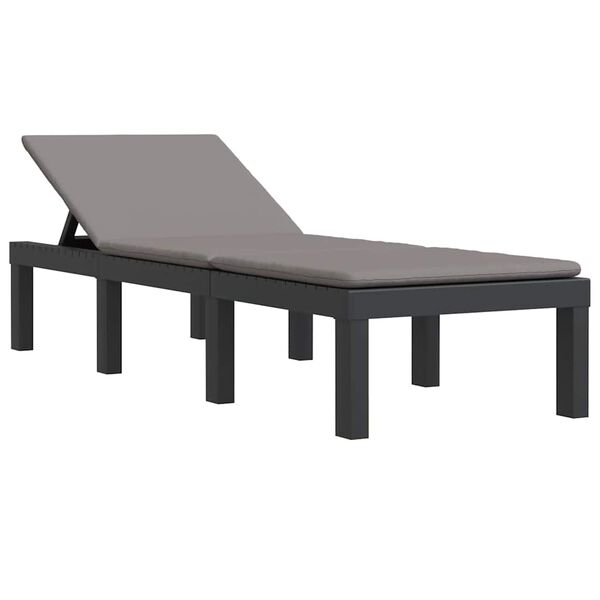 vidaXL liggestol med hynder PP antracitgr&aring;