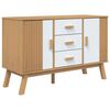 vidaXL sk&aelig;nk OLDEN 114x43x73,5 cm massivt fyrretr&aelig; hvid og brun