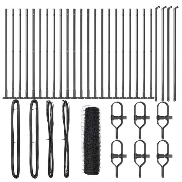 vidaXL Hegnsp&aelig;l Gr&aring; 50 x 1 m (50 mm mesh) St&aring;l og PVC