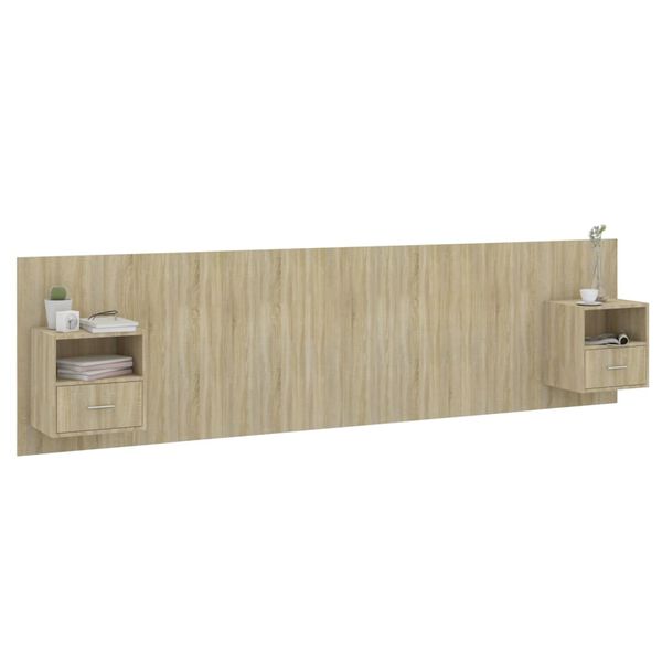 vidaXL sengegavl med opbevaring konstrueret tr&aelig; sonoma-eg