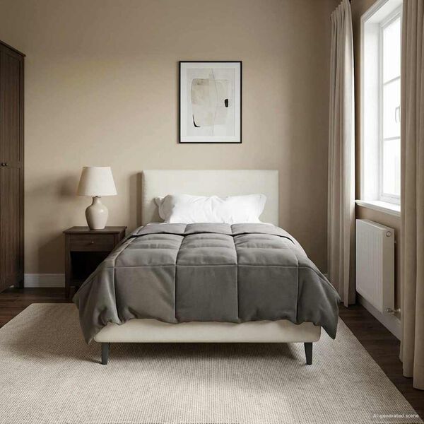 vidaXL Hel&aring;rs dyne Quilting Lysegr&aring; 140 x 220 cm Mikrofiber