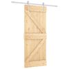 vidaXL Skyded&oslash;r Natur og hvid 85 x 210 cm Massivt Fyrretr&aelig;